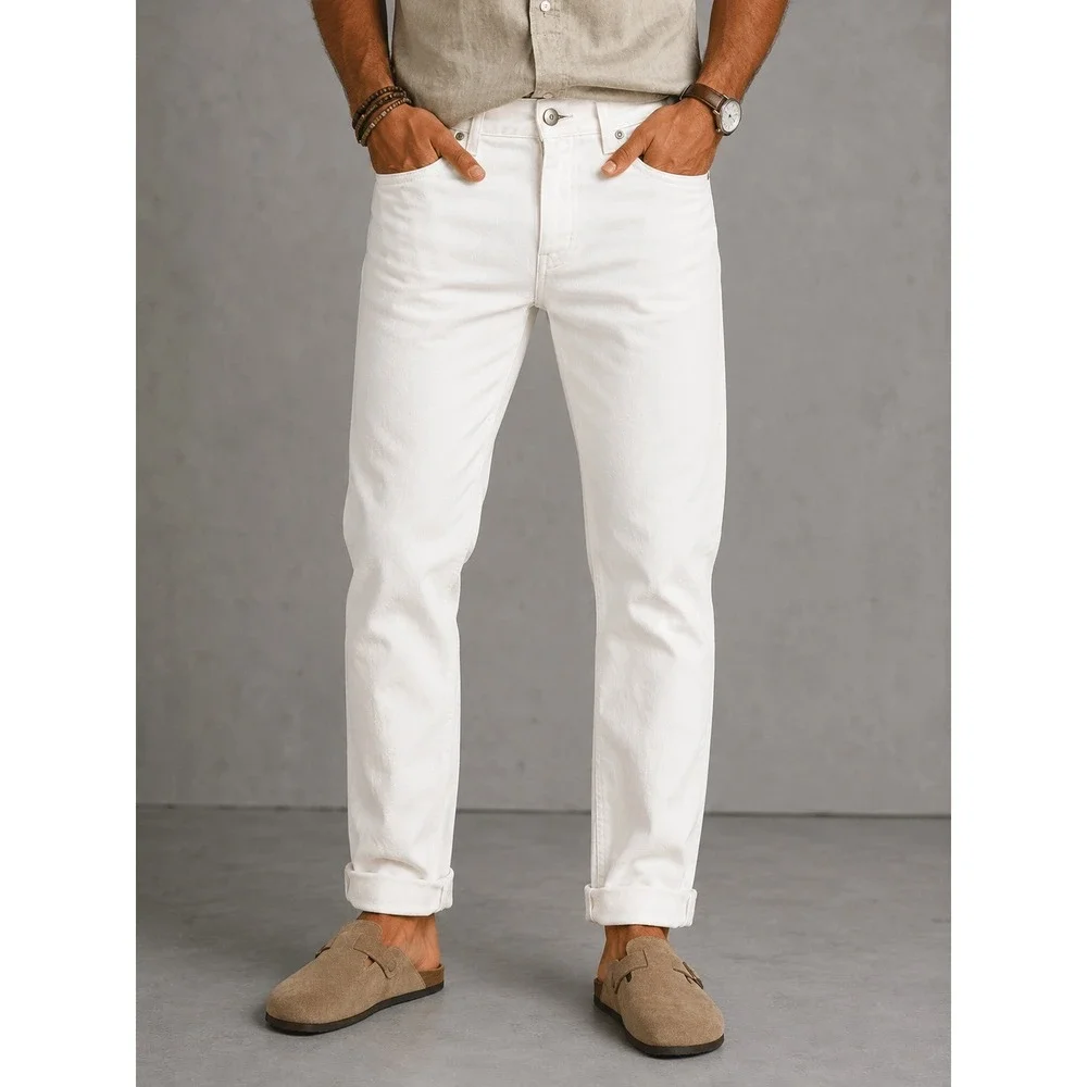 Rag & Bone Fit 2 Slim Leg Jeans Aged White Preppy Size 32x28 Mens Off-White